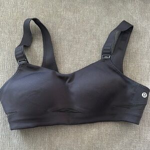 Lululemon Black Sports Bra with Supportive Straps and mesh side panels